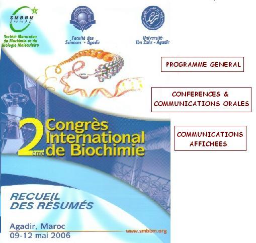 CONGRESS OF BIOCHEMISTRY, AGADIR MOROCCO